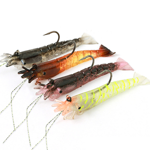 2 leurres souples en plastique en forme de <span class=keywords><strong>crevettes</strong></span>, coulants, 8,3 cm/11 g, pour la pêche en eau salée et douce, appâts pour achigan, truite et petits poissons - Product Image 3