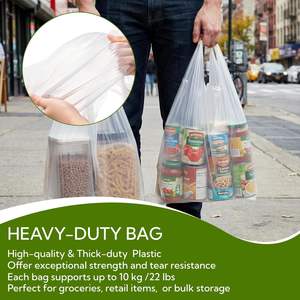 Biodegradable PE Material Plastic T-Shirt <b>Shopping</b> Bags Handles Reusable for Grocery Carry Bulk <b>Small</b> Business Supermarket Use - Product Image 3