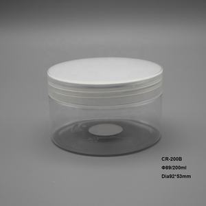 200ml clair solide couleur large bouche ronde POUR ANIMAUX DE COMPAGNIE en plastique cosmétique pot de <span class=keywords><strong>cr</strong></span>ème pour le corps et récipient en plastique blanc PP bouchon à vis - Product Image 2