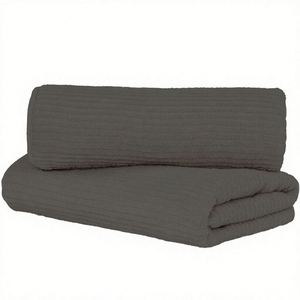 Towel Lab [Toucher Lisse] # Ensemble de 2 serviettes de bain et de cuisine pour adultes, couleur gris, fines, tissées, haute absorption d'eau, durables, 100% coton - Product Image 4