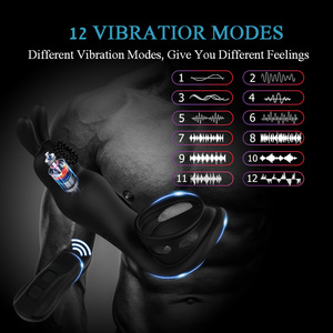 Drahtlose Fernbedienung Kaninchen Sperma Sicherungs ring Männliches <span class=keywords><strong>Massage</strong></span> gerät 12 Vibrations modi Erotisches Sexspielzeug für Erwachsene - Product Image 6