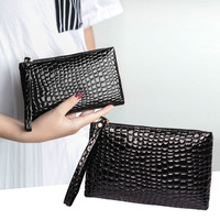 Günstige Unisex Crocodile Purse Wallet Organizer PU Leder Münz beutel Umschlag Clutch Poche tte Tasche mit Armband für Männer