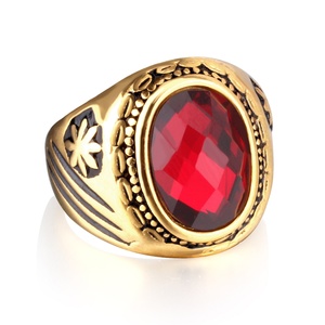 Anillo de Dedo con Diseño de Cuervo, Crucifijo, Cristianismo, Joyería India, Vampiro, Corona de Rubí, Ojo Turco para Hombre - Product Image 3
