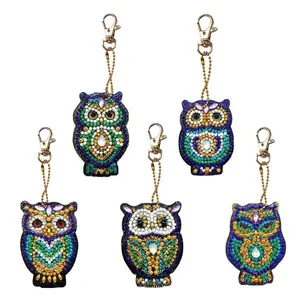 DIY Fruit Bird Animal Full Drill Special Shaped Diamond Painting Keychains Pendant Keyring Christmas Gift dropshipp