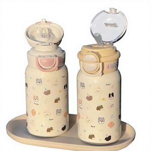 Custom Stock Children's Student Child <b>Thermos</b> <b>Cup</b> Double Drink Suction Tube 316 Stainless Steel <b>Thermos</b> Vacuum Water Bottle - Product Image 1