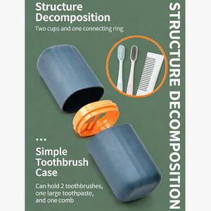 Étui de Voyage Portable en Plastique pour <span class=keywords><strong>Brosse</strong></span> à Dents, Boîte Compacte et Facile à Transporter pour Ranger des Articles de Toilette et Accessoires de Bain - Product Image 3