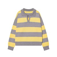 Suéter Largo de Manga Larga para Mujer, Estilo Vintage, Tejido, a Rayas, con Bloques de Color, Transpirable, de Poliéster, para Otoño, de IStapromo Gifts
