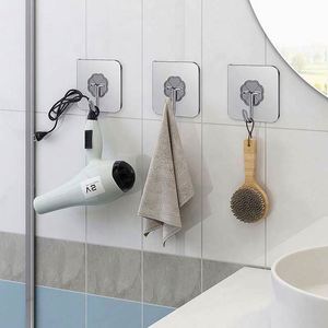 Transparent Stainless Steel Strong Self Adhesive Hooks Key Storage Hanger for Kitchen Bathroom <b>Door</b> Wall Multi-Function - Product Image 5