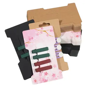 Fashion Jewelry Pink Scruchie Hair Clip Accessories Packaging Card Hairpin Headwear Display Paper Card