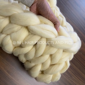 2025- 100% Merino <strong>Wool</strong> Chunky Soft Roving Yarn <strong>Blanket</strong> Hand Knitting Giant <strong>Blanket</strong> - Product Image 4