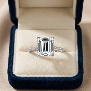 KARATS 1.0CT <b>Emerald</b>-Cut Moissanite Women's Wedding Jewelry S925 Sterling <b>Silver</b> Platinum Plated Engagement <b>Ring</b> Passes Diamond - Product Image 6