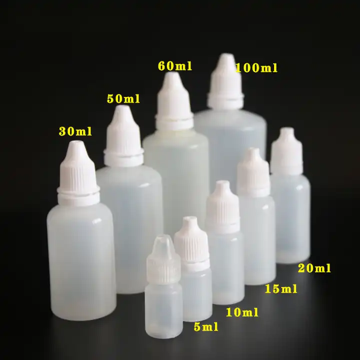 Plastique Compte-gouttes Flacon, 15ml Vide Compressible Œil Liquide Flacon  10Pcs