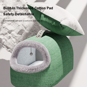 חיות מחמד באיכות גבוהה קנקן חתול חורף חם סגור לחלוטין נוסף ערמומי ענק מיטת קנקן מחומם - Product Image 5