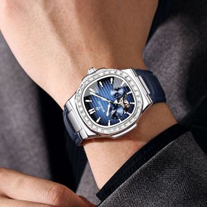 Genuine Binbond -1116 Men's Automatic <b>Mechanical</b> <b>Watch</b> Stainless Steel 50m Water Resistant Business Tourbillon Hollow <b>Watch</b> - Product Image 3