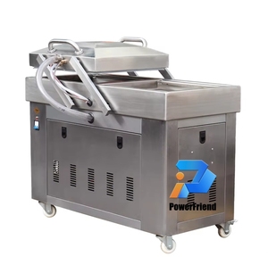 Machine à emballer <span class=keywords><strong>sous</strong></span> vide semi-automatique Powerfriend industrielle, grande, horizontale, à double <span class=keywords><strong>cloche</strong></span>, pour champignons, nouilles, cailles - Product Image 4