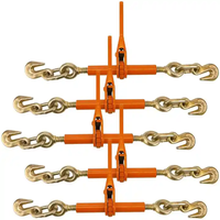 Tendeur à cliquet forgé rouge G70 avec anneau de corde, certifié CE/GS, 1/4'' et 5/16'' pour remorques