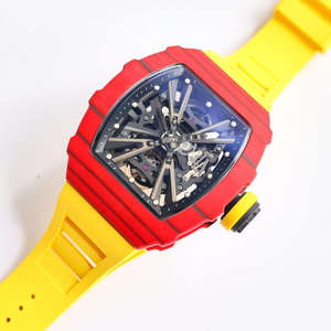 Montre mécanique pour hommes haut de gamme à vendre avec montre mécanique squelette tourbillon baril de vin à blocage de couleur - Product Image 6