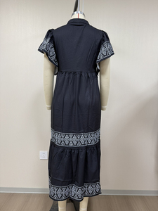Best Selling Loose Embroidered Cotton Feel <strong>Dress</strong> Summer Vacation Casual Womens Maxi <strong>Dress</strong> - Product Image 6