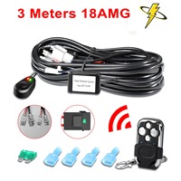 Kit de Cableado para Barra de Luces LED, 2 Cables, Control Remoto Inalámbrico, Cable de Núcleo de 18AWG, Aislamiento de Goma/PVC para Autos y Maquinaria