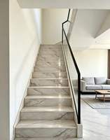 Carreaux de sol en porcelaine effet marbre poli blanc gris doré brillant pour escaliers, 470x1200mm