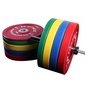 Disques d'haltères de Fitness de musculation plaques de poids de pare-chocs en caoutchouc et en fonte personnalisées Portable Durable 5-25KGS pour la salle de sport - Product Image 3