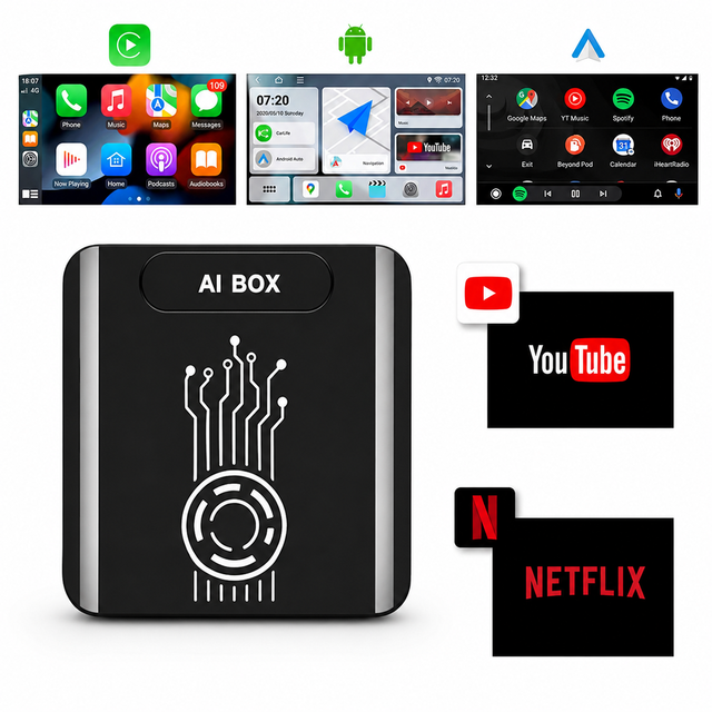 Multimedia Smart Driving AI TV Box Tbox 2GB 16GB Wireless Android Auto CarPlay Adapter for Car Play YouTube Netflix 4GB 32GB