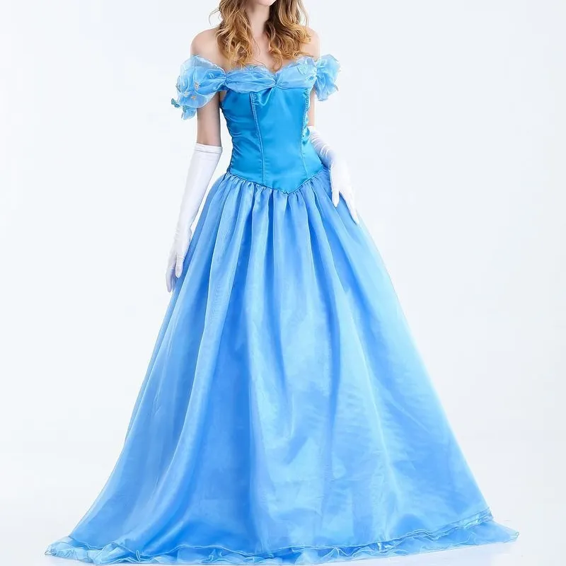 New Halloween Costume Belle Princess Dress Adult Beauty and the Beast Belle Snow Game Party Costume