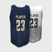 Maillots de basketball réversibles sans manches à col rond Elite 180GSM, sublimation double face, anti-humidité, séchage rapide