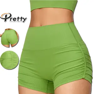 2024 New Arrival Women Yoga Shorts High Waist Stylish Fashionable Quick Dry Hip Lifting Tight Colorful Women Gym Shorts