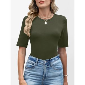 Camiseta Básica para Mujer FOXA, Manga Corta, Cuello Redondo, 100% Algodón Jersey, Transpirable, Informal, para Primavera/Verano - Product Image 2