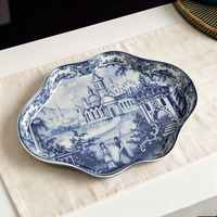 Service de table en porcelaine durable de style européen de luxe, vaisselle en céramique de luxe incluant des cuillères pour mariages, événements à domicile et hôtels
