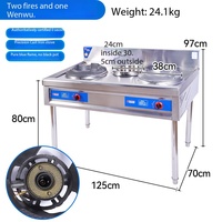 Cuisinière à gaz de table à double foyer avec protection anti-flamme, haute pression, pour la cuisine chinoise