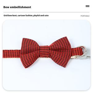 Venta directa del fabricante <span class=keywords><strong>Collar</strong></span> de lazo de moda occidental de estilo británico para cachorros <span class=keywords><strong>Collar</strong></span> de Mascota de nailon suave - Product Image 2
