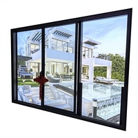 Fenêtre coulissante de la série 120, du sol au plafond, avec garde-corps, coupe-vent, double vitrage Low-E, bonne performance d'étanchéité pour hôtel et villa