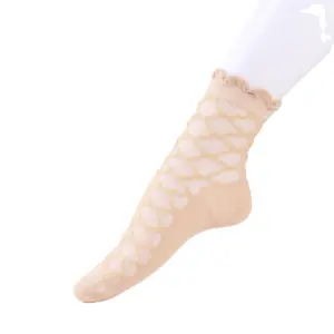 China suppliers top quality 100% cotton women soft thin black transparent socks