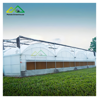 Grande serre multi-chapelles à double arche et double membrane en acier galvanisé à chaud avec panneaux en polycarbonate pour légumes et fruits