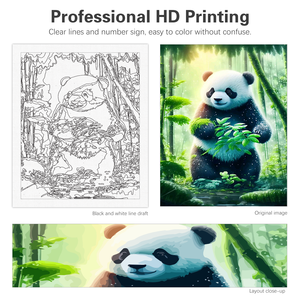 <span class=keywords><strong>Peinture</strong></span> <span class=keywords><strong>par</strong></span> numéros pour adultes Kit de démarrage <span class=keywords><strong>Panda</strong></span> animaux image sur numéros bricolage artisanat pour décors à la maison 40x50cm/16x20 pouces - Product Image 5