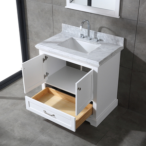 Mueble de Baño de Madera Maciza de Alta Gama, Doble, Independiente, con Cierre Suave de PVC, de Alta Calidad - Product Image 4