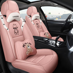 Housse de siège de <span class=keywords><strong>voiture</strong></span> en cuir universelle quatre saisons Oasis Wholesale, motif dessin animé, ensemble complet de 5 pièces, coussins entièrement enveloppants, garantie 1 an - Product Image 3