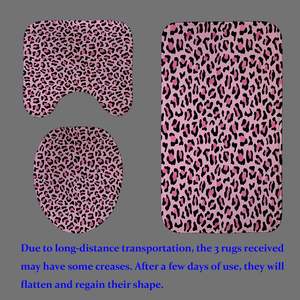 4 PCS/Set Rideau de douche imprimé léopard rose <span class=keywords><strong>Chic</strong></span> Wildlife African Wild Animal Cheetah Bathroom Accessories Home Decor in Stock - Product Image 4