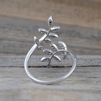 CAOSHI-Bague ajustable en zircon cubique pour femme, bague de style chic avec motif feuille, bijoux de fête, ouverture plaquée argent