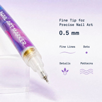 Marqueurs pour nail art sur mesure, 12 couleurs, à base d'eau, pointe fine, pour salons de manucure, artistes, marque privée, fourniture d'usine.
