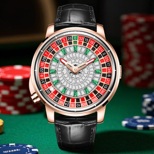 Montre de sport de luxe à succès, incrustée de diamants, avec roue de roulette rotative, mouvement mécanique MIYOTA 8215, thème casino nocturne - Product Image 1