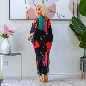 Vestidos casuales elegantes 2025 para mujer, cuello en V, manga murciélago, tamaño libre, hasta la rodilla, con cintura Natural caída para el verano - Product Image 5