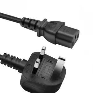 10A 2M 2.5M 8M British Plug C7 C8 C13 C19 2 Pin 3Pins Prong Extension Cable Computer UK Power Cord