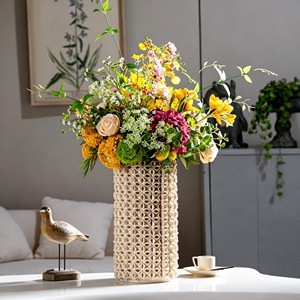 Orchidea Artificiale di Alta Qualità con <span class=keywords><strong>Vaso</strong></span> Dorato per Decorazione Casa, Hotel, Giardino, Showroom, Negozio, <span class=keywords><strong>Pianta</strong></span> di Orchidea con <span class=keywords><strong>Vaso</strong></span> dall'Aspetto Realistico - Product Image 6