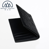 Dompet Kartu Pendek Kulit Embos Naga Fashion Logo Kustom, Dompet Kartu RFID Tipis Kulit Lembut Buatan Tangan