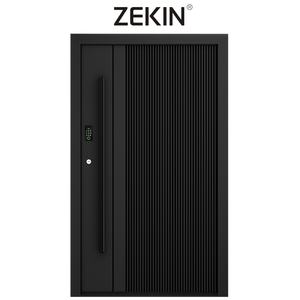 Porte d'entrée de sécurité moderne en aluminium ZEKIN DOOR pour maison, style design minimaliste pour appartements - Product Image 5