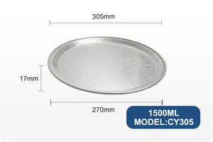 Round Foil Trays 1000ml 12x12" 30x28x2.8cm Takeaway Tin Foil Trays Round Shape Aluminium Foil Tray