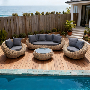 Set <span class=keywords><strong>da</strong></span> salotto europeo in Rattan in tessuto retrò romantico Country arredo esterno con tavolo mobile colori e stili personalizzati - Product Image 1